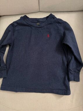 Polo by Ralph Lauren Navy Long Sleeve Tee with Red Pony - Kids